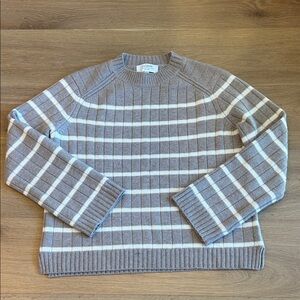 La Ligne tan and white striped crew neck sweater XS